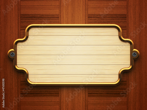 Wooden doorplate photo