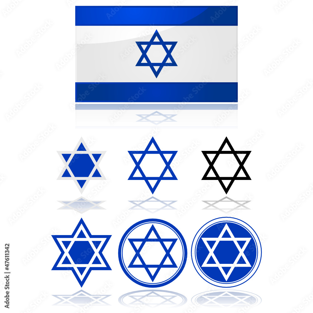 Flag of Israel and star of David
