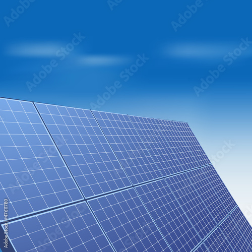 Solar panel against blue sky