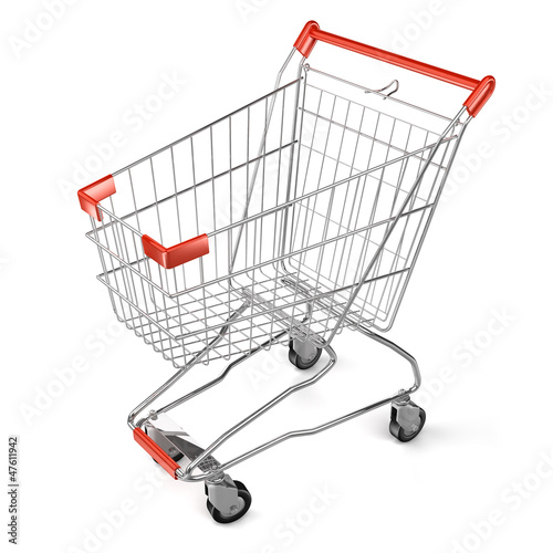 3d Shopping cart isolated