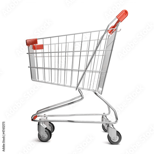 3d Shopping cart isolated photo