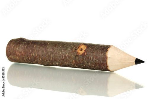 Colorful wooden pencil isolated on white