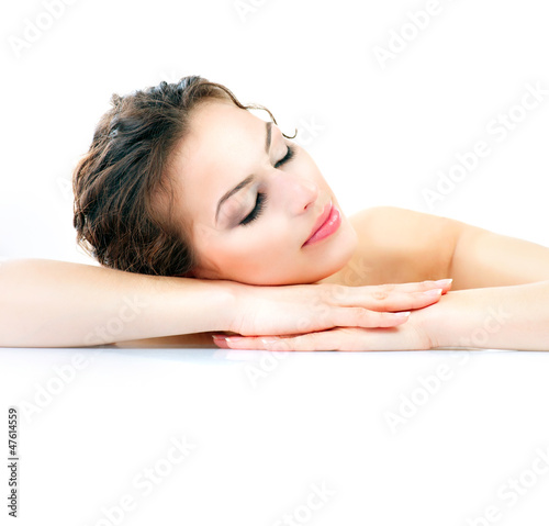 Spa. Beautiful Young Woman With Fresh Healthy Skin