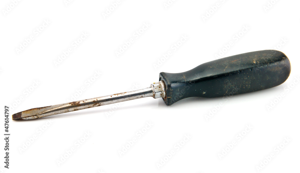 Fototapeta premium old screwdriver on white background