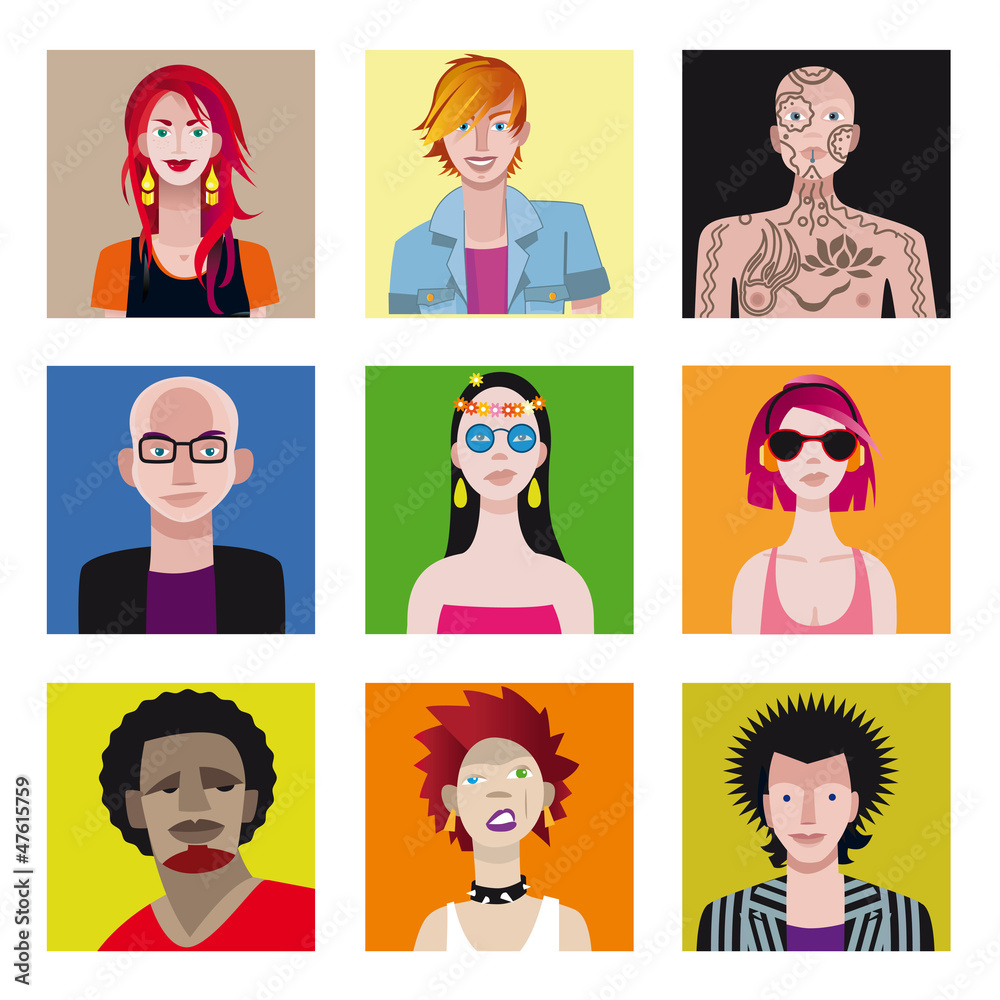 Young People Avatar Set2 Young People Avatar Set2