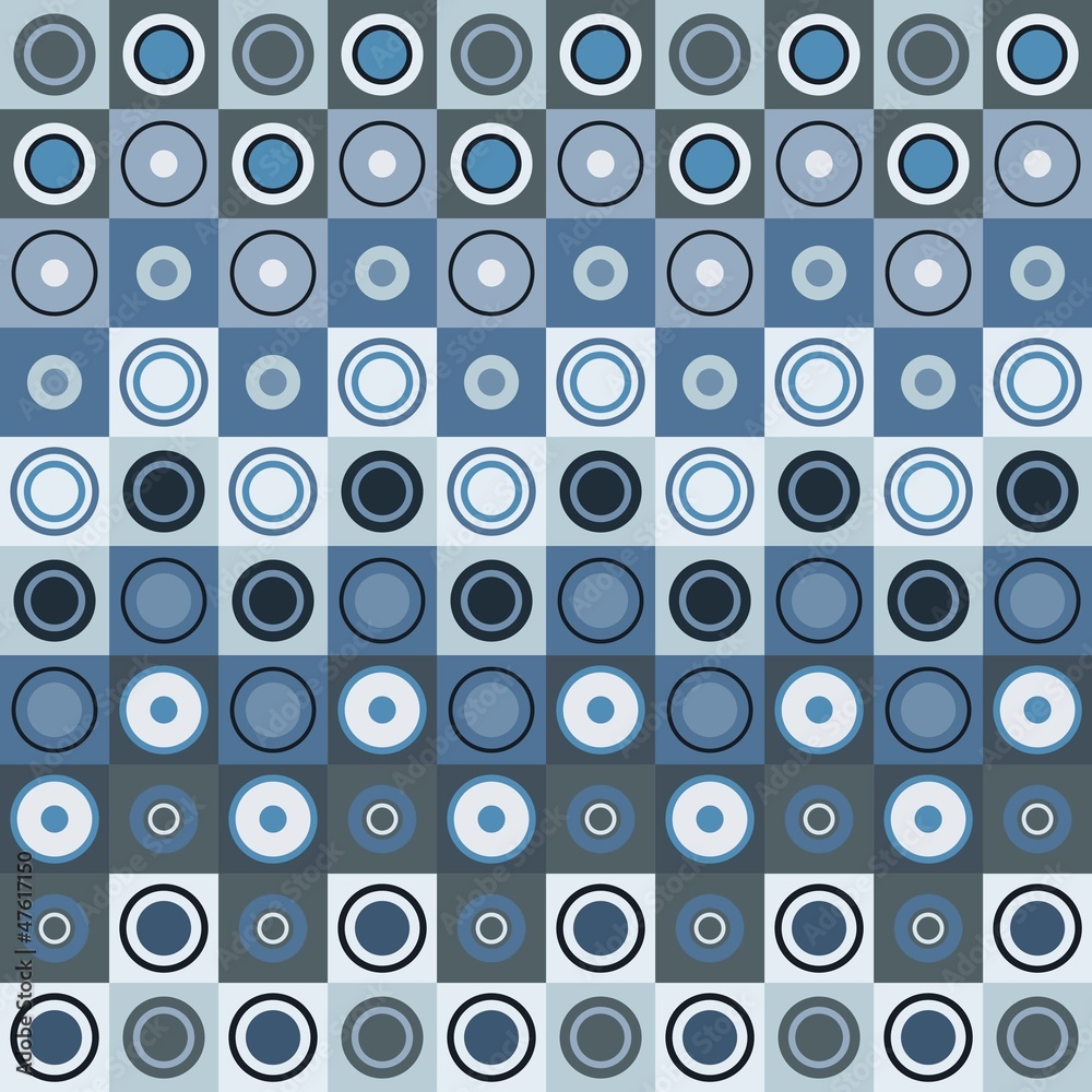 Geometric pattern. Circles and squares.