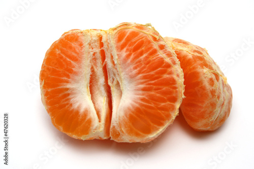 Orange slices, isolated on a white background.