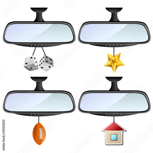 Car mirror set with different decorations