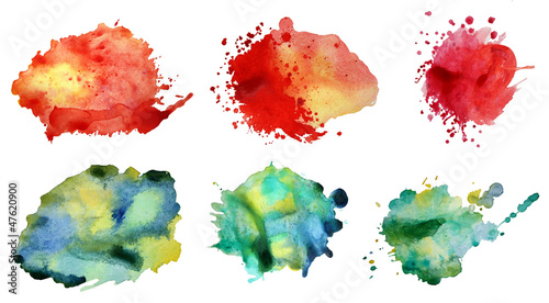 Set of watercolor abstract hand painted backgrounds