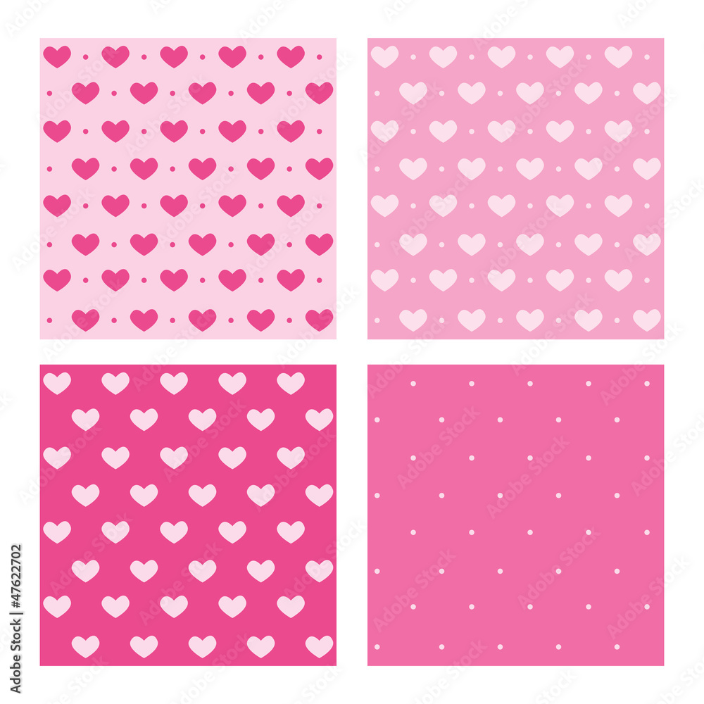 Set of pink patterns