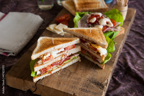 Freshly made clubsandwich