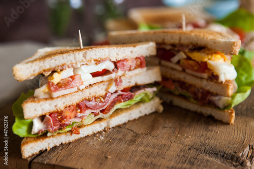 Freshly made clubsandwich