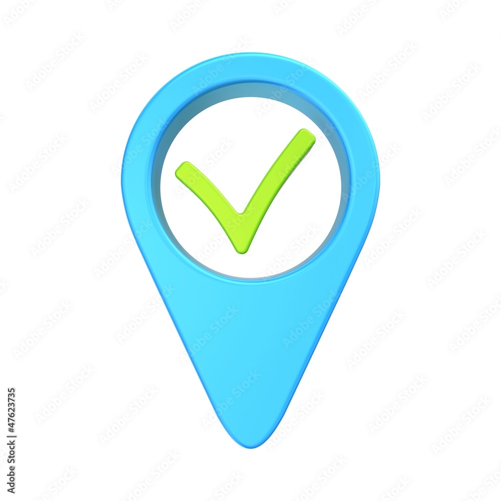pointer of location with checkmark pointer of location with checkmark