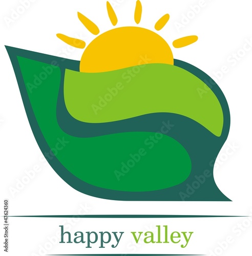 Szczęśliwa dolina, logo, słońce na liściu