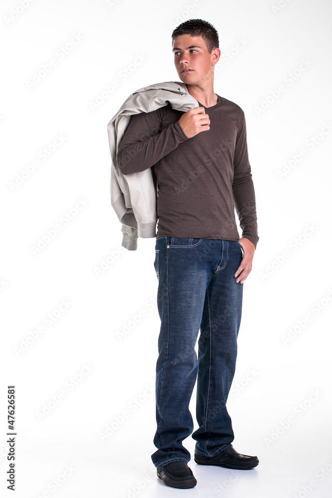 Jacket over the shoulder Jacket over the shoulder