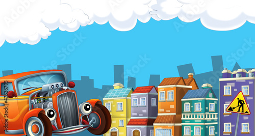 Cartoon city look with hotrod © honeyflavour