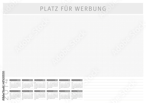 Schreibtischunterlage mit Kalender 2014