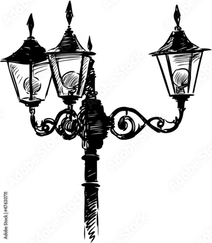 antique street lamp