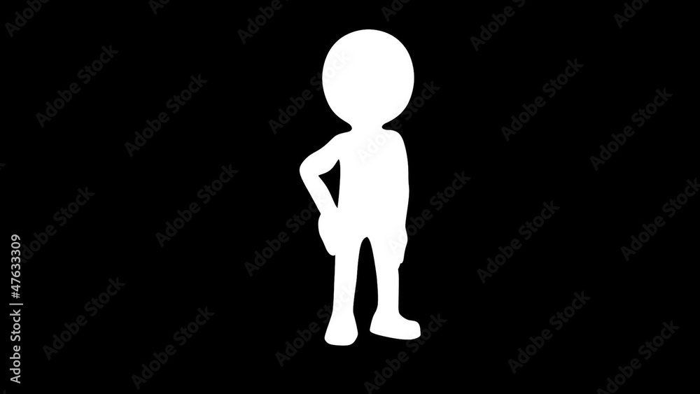 Stick man and envelope. Stick man and envelope.