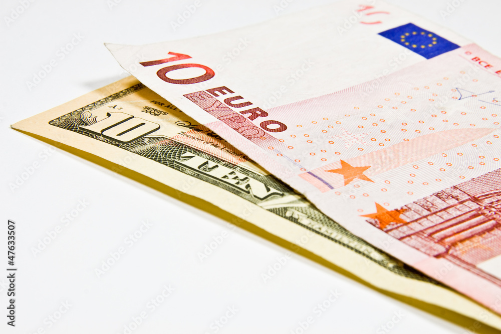 10 Euro i Dolarów amerykańskich - obrazy, fototapety, plakaty 