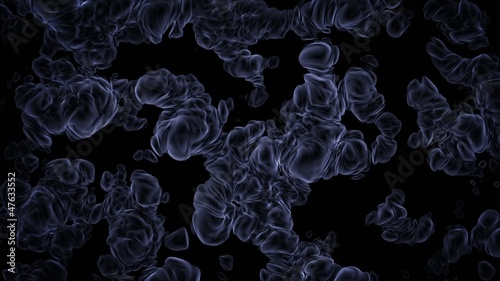 Organic segments continuously flows around the screen. Looping.