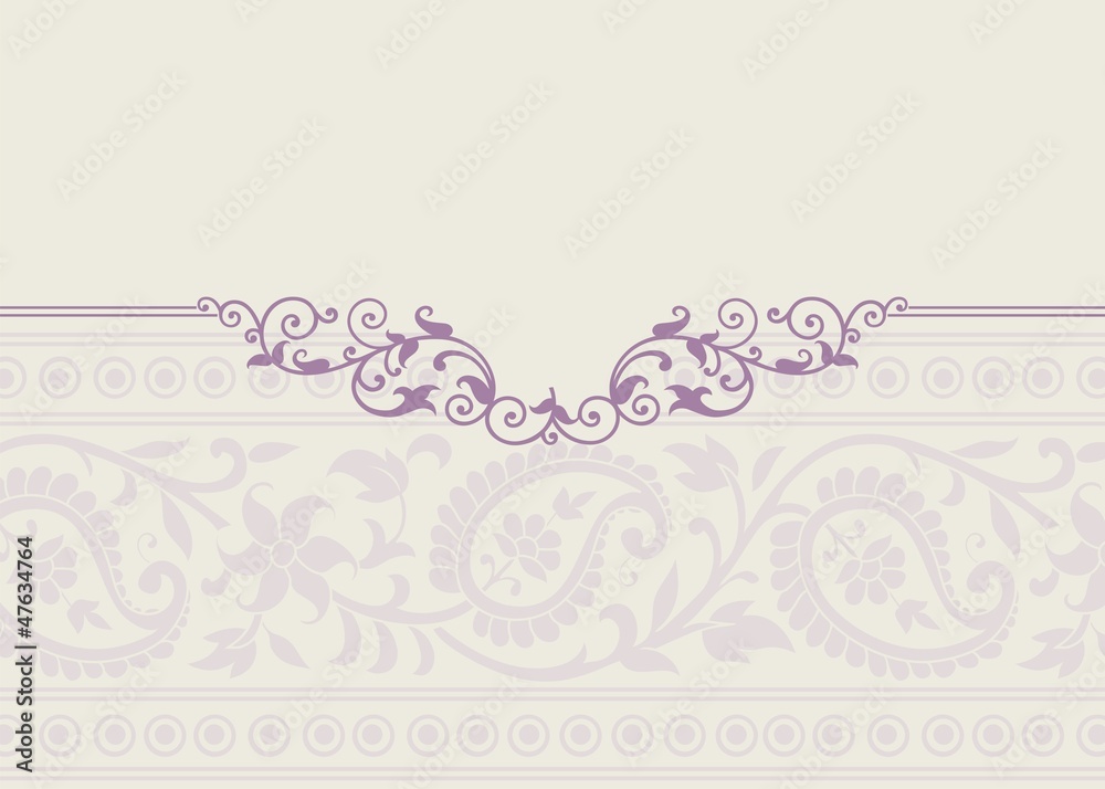 wedding template, paisley floral pattern , royal India
