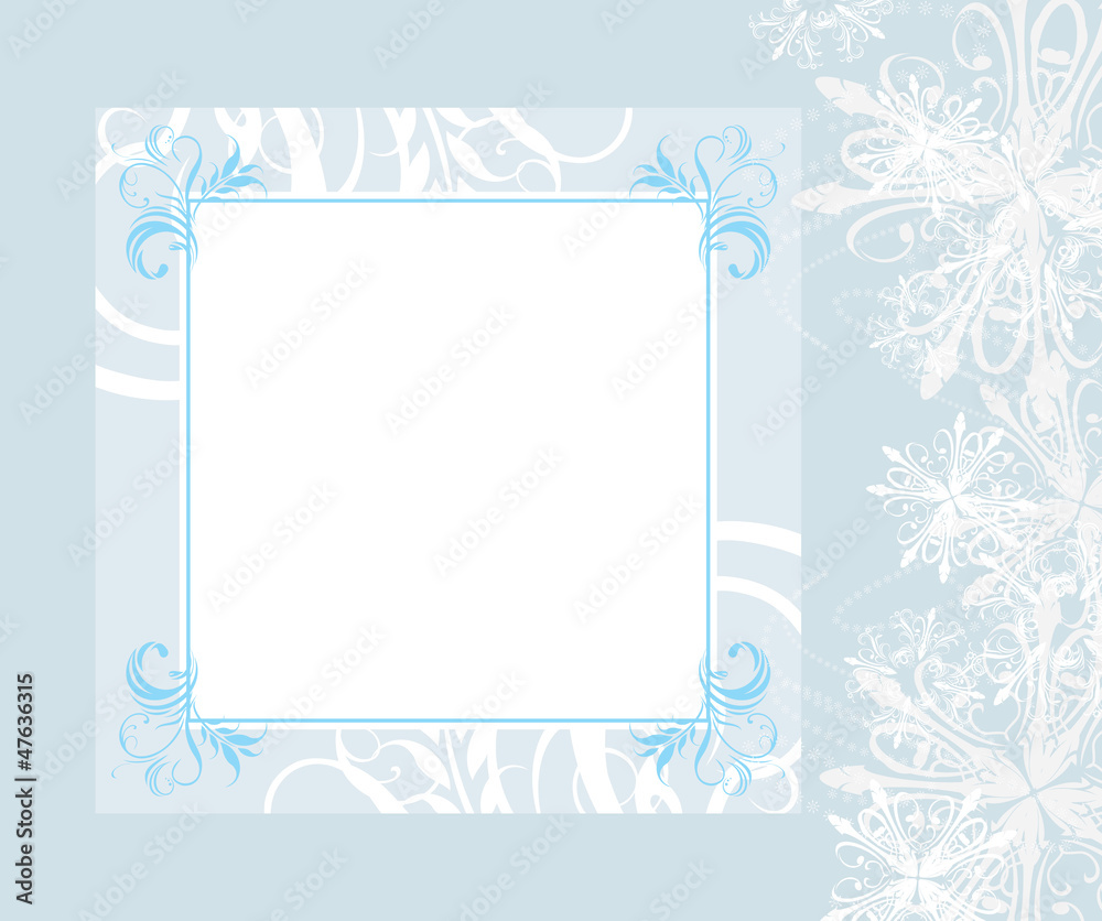 Ornamental New Year frame with snowflakes Ornamental New Year frame with snowflakes