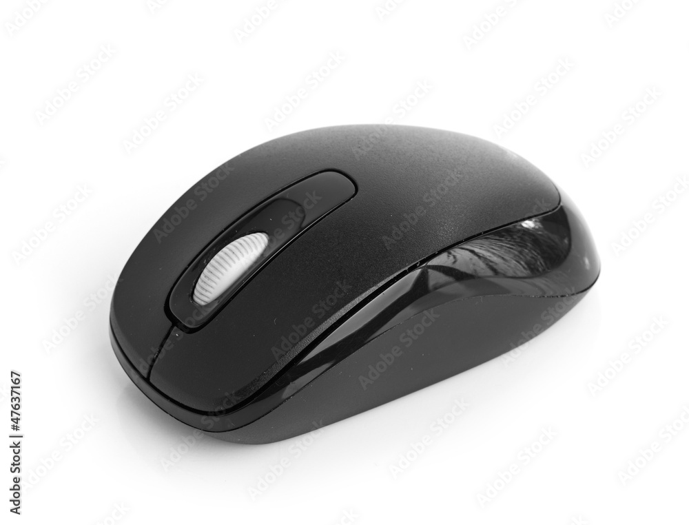 Black computer mouse isolated on white background Black computer mouse isolated on white background