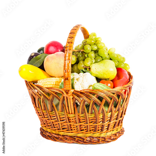 Basket of vegetables and fruits