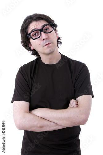 young casual man portrait in a white background © Ricardo Saraiva