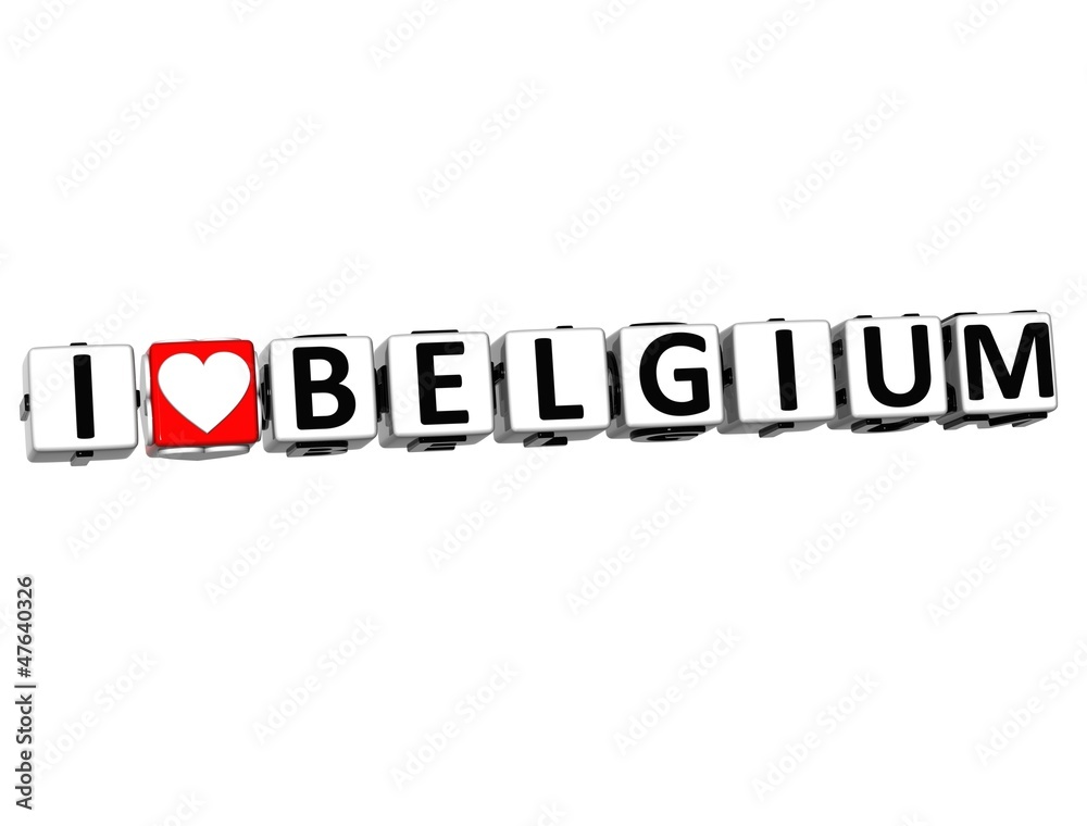 3D I Love Belgium Button Click Here Block Text 3D I Love Belgium Button Click Here Block Text