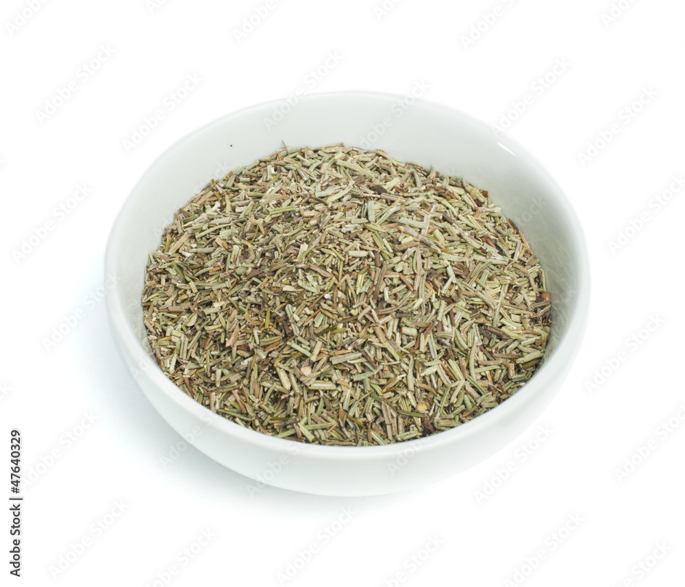 Bowl with dried rosemary