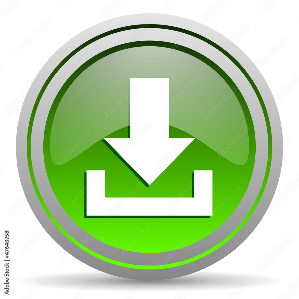 download green glossy icon on white background download green glossy icon on white background