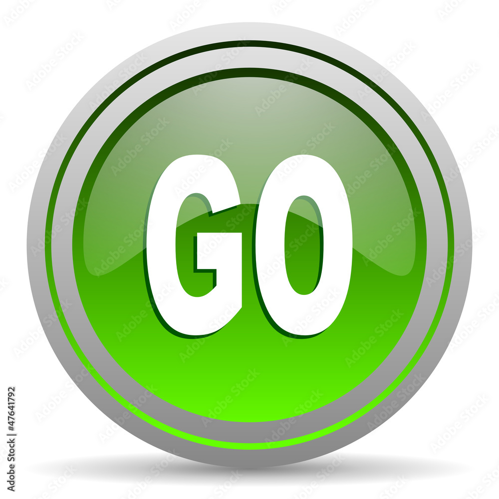 go green glossy icon on white background go green glossy icon on white background