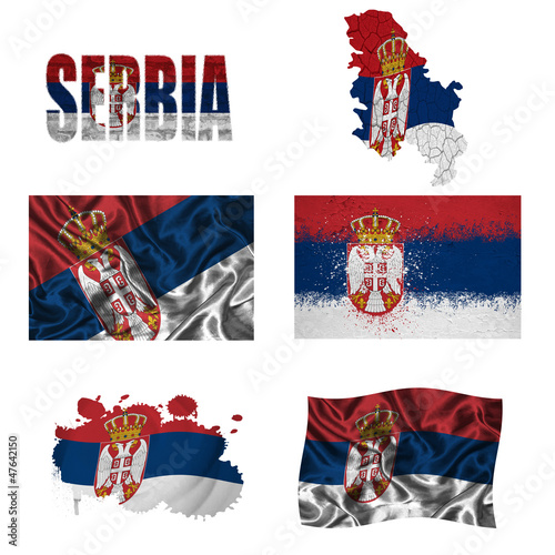 Serbian flag collage