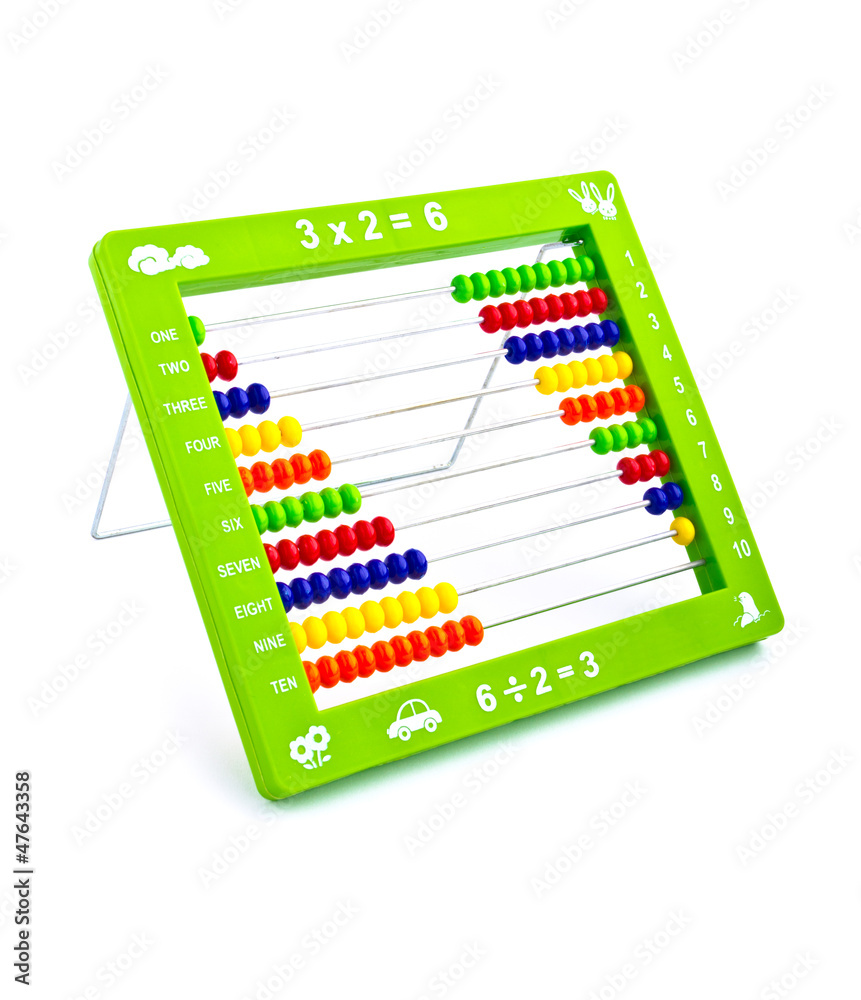 Abacus toy for child isolated on white background Abacus toy for child isolated on white background