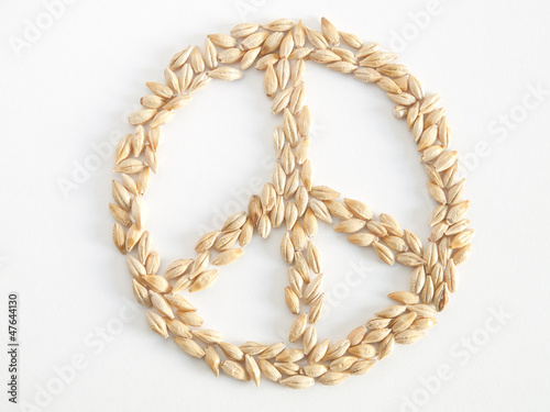 peace symbol made ??with grains of wheat