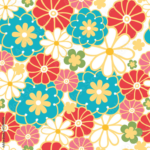 Vector camomiles seamless pattern background with hand drawn