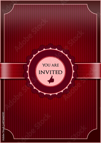 Red  abstract invitation