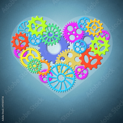 Valentine Day concept on blue background