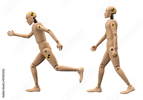 Crash Test Dummies isolated on White Background. Clipping Path. 3D illustration