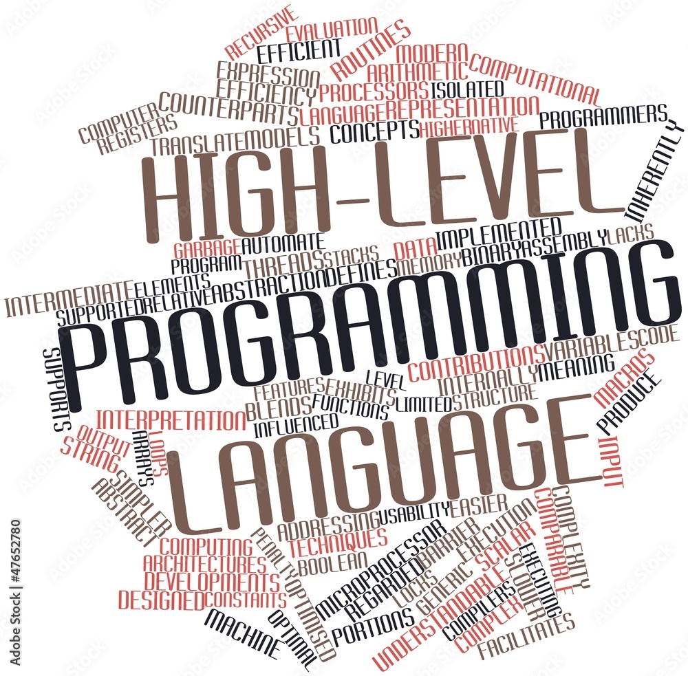 Word cloud for High-level programming language Stock-Illustration ...