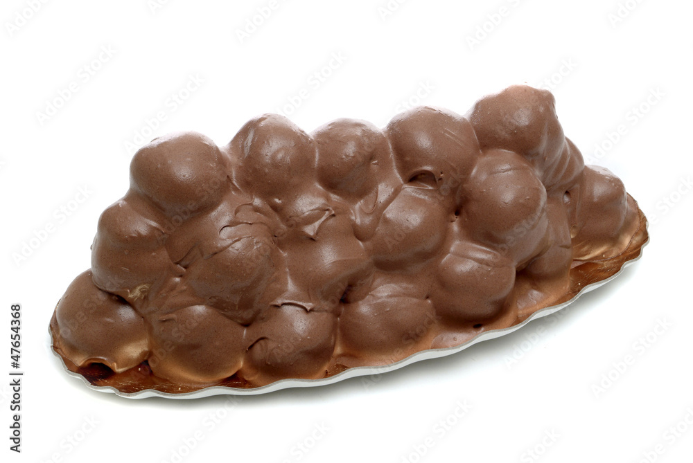 tray of profiteroles with chocolate cream tray of profiteroles with chocolate cream