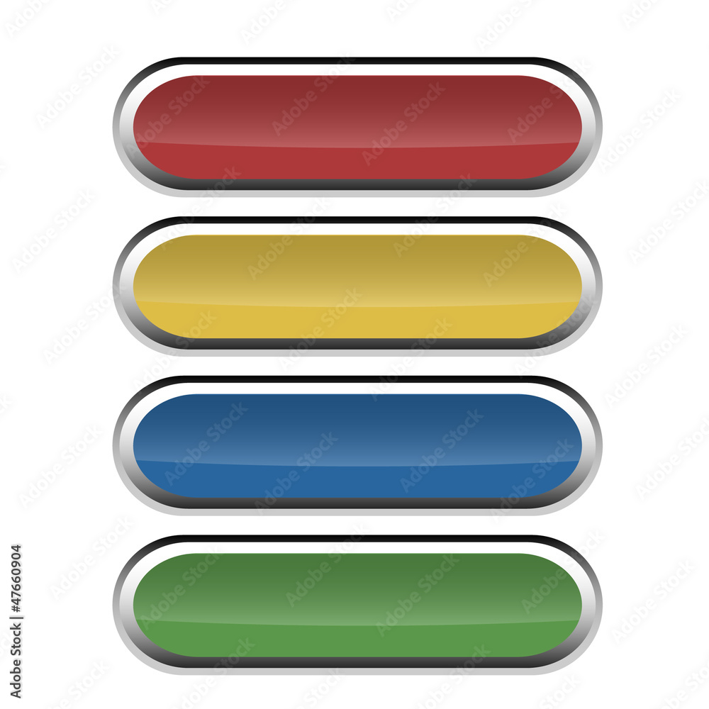 Set of round buttons with glossy effect for web using.