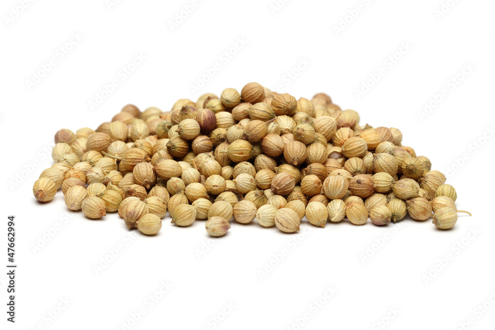 Coriander seeds isolated on white Coriander seeds isolated on white
