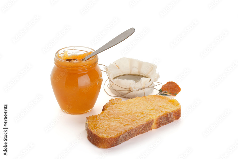 Breakfast with orange jam Breakfast with orange jam