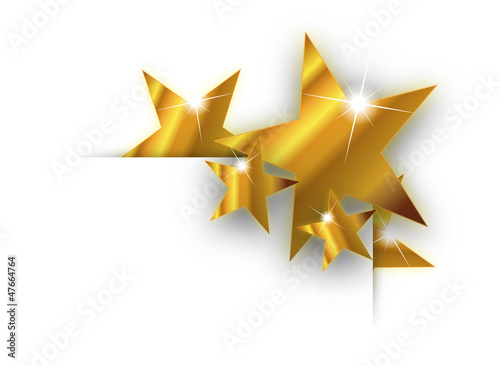 Template de coin avec des étoiles en or