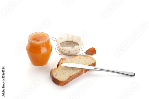 Breakfast with orange jam