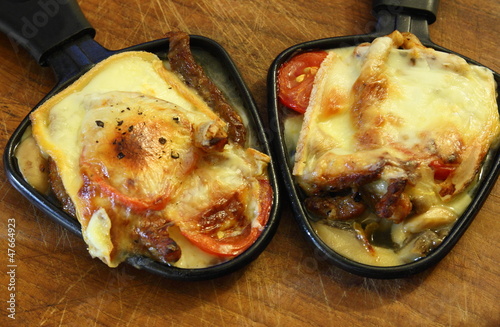 Plakat w ramie Raclette-Pfännchen