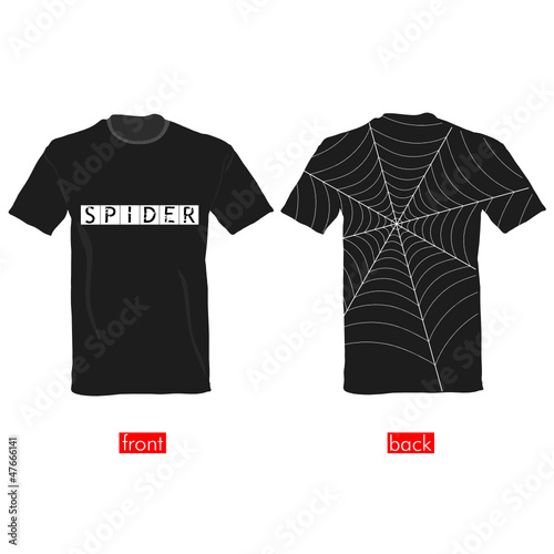T-shirts with spider web on it vector illustration